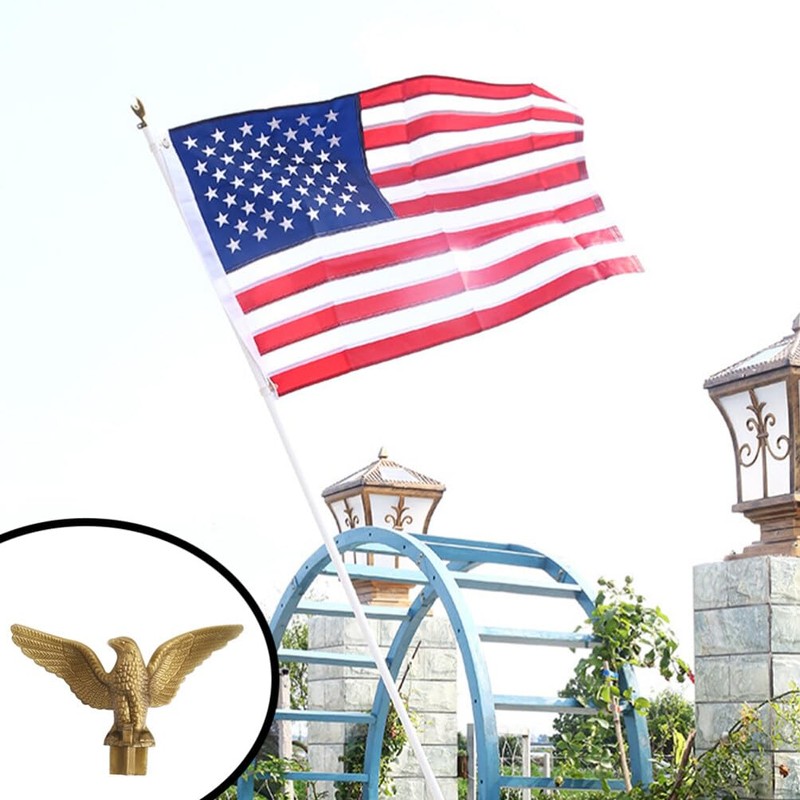 Yardwe 4 Pieces Eagle Flagpole Head Metal Flagpole Outdoor Flag