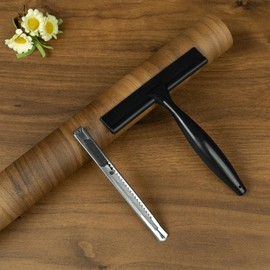 Wood Contact Paper with Tools, Peel and Stick Wallpaper Thicken for Countertops, Vintage Wood Grain Wallpaper Waterproof, Natural Wood Brown Self-Adhesive Removable Vinyl Film 15.7 in X 393 in