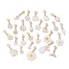 DanLingJewelry 50pcs White Enamel Charms Pendants Decorations with Lobster Clasps
