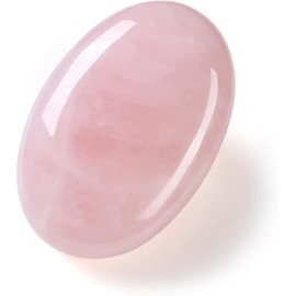 Large Rose Quartz Crystals Gemstone Polished Palm Stone Healing Crystals Thick Natural Reiki Worry Stone Energy Balancing Anxiety Stress Relief Meditation 1 Pc