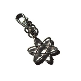ATOM charm bag clip keyring gift, forensic science crime fighter novelty gift, biology science teacher graduate birthday Xmas present, scienctist Xmas gift favors