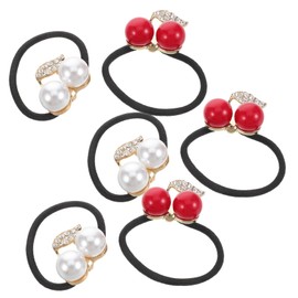 OHPHCALL Fashion Hair Bands for Women Large Rhinestone Cherry Headbands Elastic Hair Ties Decorative Set