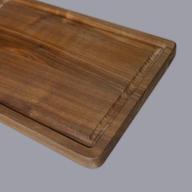 Casual Home Delice Rectangle Juice Drip Groove Cutting Board 12"Wx8"Dx0.75"H, Walnut
