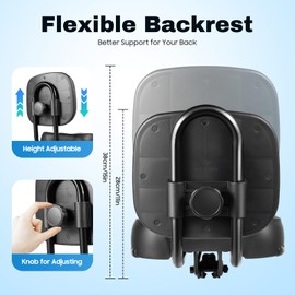 Extra Wide Bike Seat with Backrest, Adjustable Height Bicycle Saddle Replacemen for Tricycle, Electric Bike, Commuter Bike, Stationary Bike (Black)