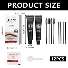 YSHIGUING 30ml Eyelash and Brow Dye Kit,Professional Eyelash & Brow Dye Cream with Complete Tools for Salon Or at Home Use, Natural Ingredients Long-lasting Waterproof Quick Drying Safe & Easy to Use Makeup Kit (Black)