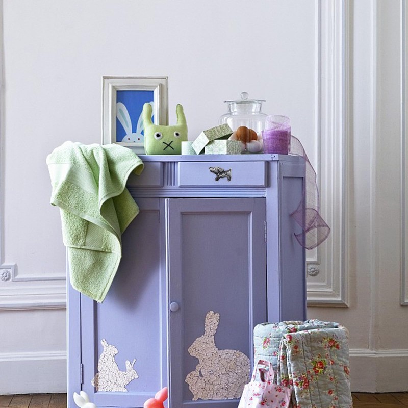 TEHAUX 1 Set Drawer Handle, Cute Dog Knobs with Screw