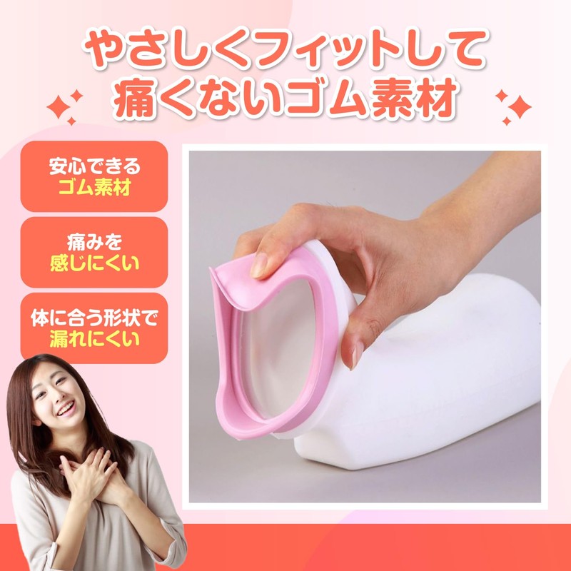 Women Supporting Bottles for Women Urinary Bottle Plastic Pink Nursing