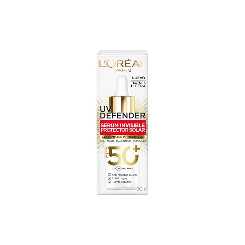 L'Oréal Paris Sérum Protector Solar Invisible FPS 50+ anti-manchas y