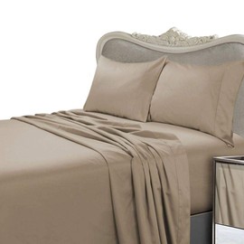 Luxurious Six (6) Piece BROWN Solid Solid/Plain, EASTERN KING Size, 1200 Thread Count Ultra Soft Single-Ply 100% Egyptian Cotton, Extra Deep Pocket Bed Sheet Set with FOUR (4) PILLOW CASES 1200TC