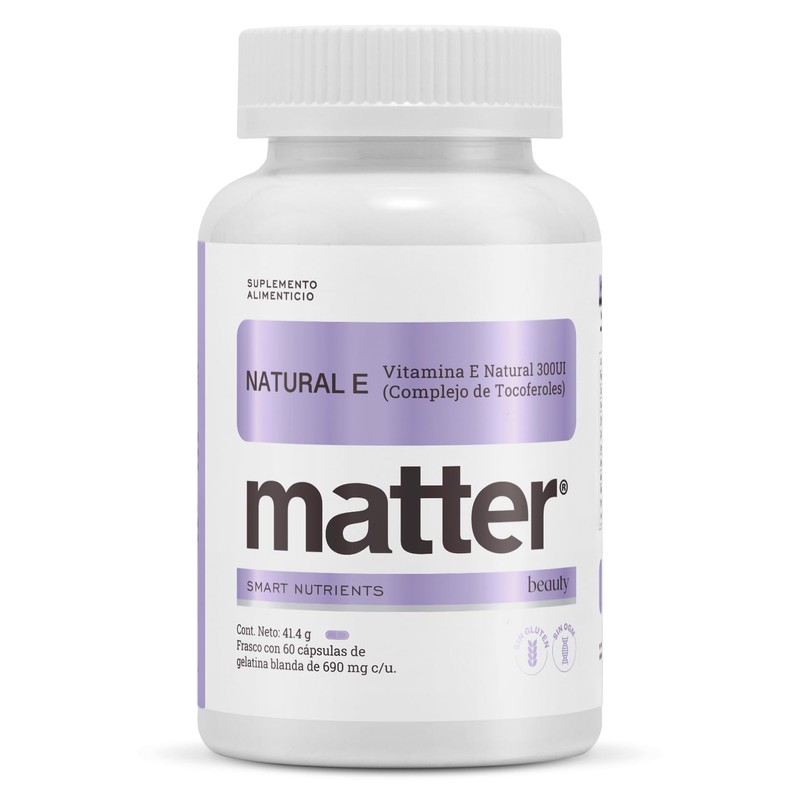 Matter Natural E, Vitamina E Natural 300UI, Complejo de d-Tocoferoles