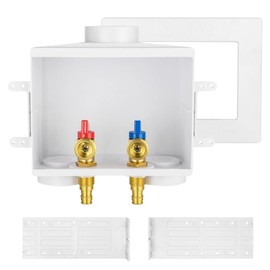 Seelink Washing Machine Outlet Box, Double Drains, 1/2 Inch Pex-A Inlet x 3/4 Inch MHT Outlet Connection, Laundry Washer Valve Outlet Box (Pack of 2)
