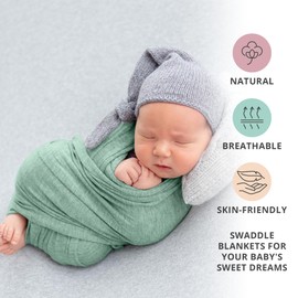 CozyBubs Muslin Swaddle Blankets - Breathable and Skin-Friendly Swaddle Blanket for Girls and Boys - Perfect Nursery Essential and Baby Shower Party Gift - 47 x 47 inches 4-Pack