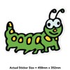 Extra Large 460mm 'Colourful Caterpillar' Permanent Sticker Decal for Cars/Windows/Bins/Walls