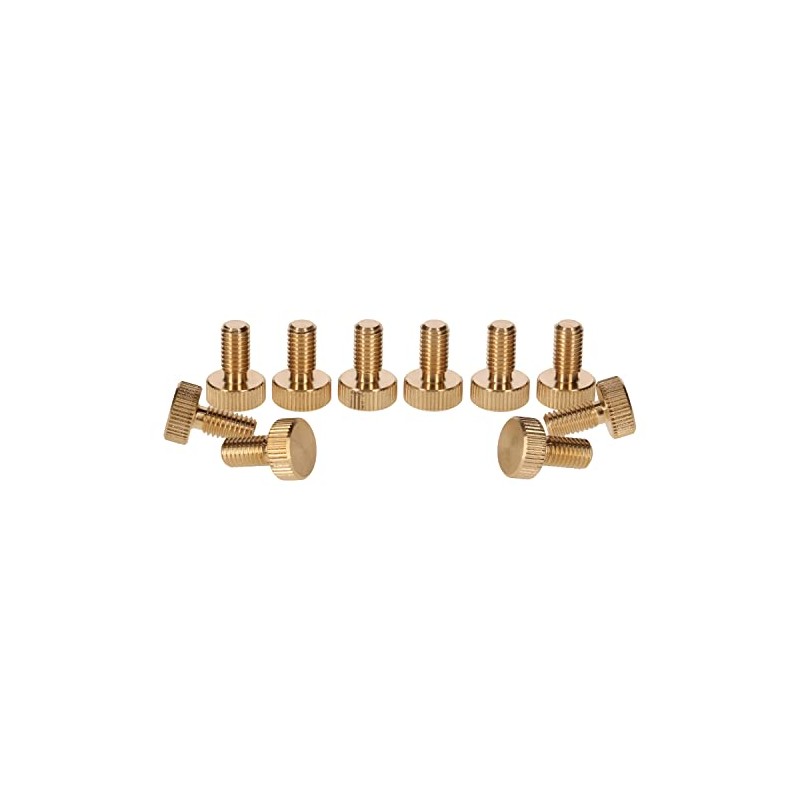 PrecisionGeek Brass M6 x 10mm (10mm dia) Flat Knurled Thumb