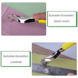 LUNARM 3 Pcs Tracing Wheel Sewing Tool, Needle Point Tracing Wheel, Random Color Tracing Wheel Sewing Tool, Stitching Wheel Tool for Leathercraft, Professional Stitch Marking Spacer