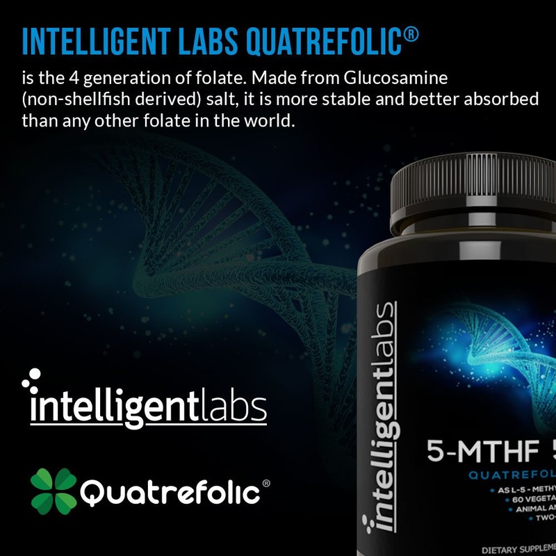 1MG L-5 MTHF by Intelligent Labs, 120 Capsules 4 Months