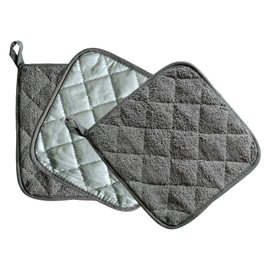 Piece, 6 Colours, Cotton, Pot Holder Set, Machine Washable, Pot Holders, Warming for Kitchen, Oven Towel, Pot Holder Grill Mats for Charcoal 40 x 60 (Grey, One Size)
