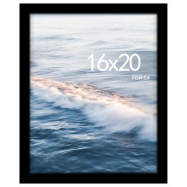 Fisnish 16x20 Picture Frame, Classic Black 16 x 20 Poster Frame for Horizontal or Vertical Wall Mounting, 1 Pack