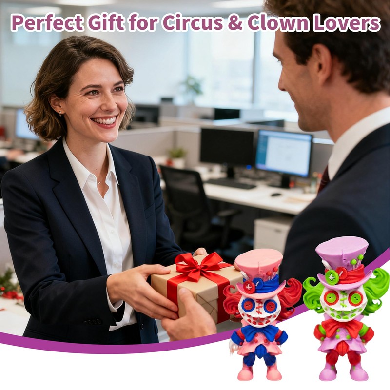 3D Printed Mad Magnetic Clown - Halloween Desk Decoration with