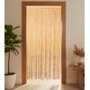 TACHILC Boho Wood Beaded Curtain for Doorways – Natural Beaded