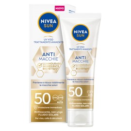 NIVEA SUN FP50 UV Face Cream Anti-Stain Luminous Face Sun Cream with Hyaluronic Acid and Vitamin E Face Lotion with Sun Protection Factor 40 ml