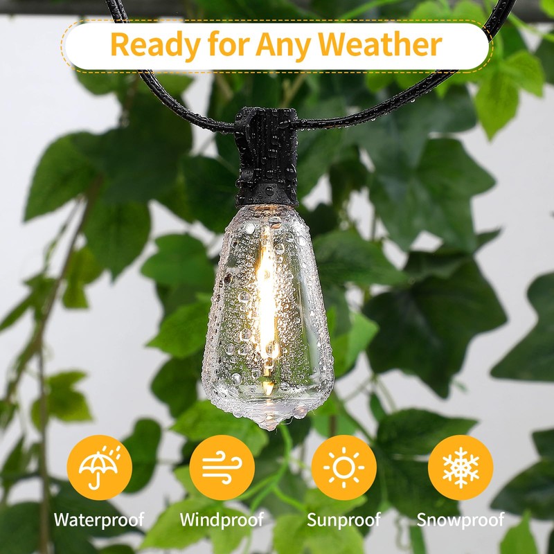 Hobbynors 10Pack ST38 LED Outdoor String Light Replacement Bulbs, Shatterproof