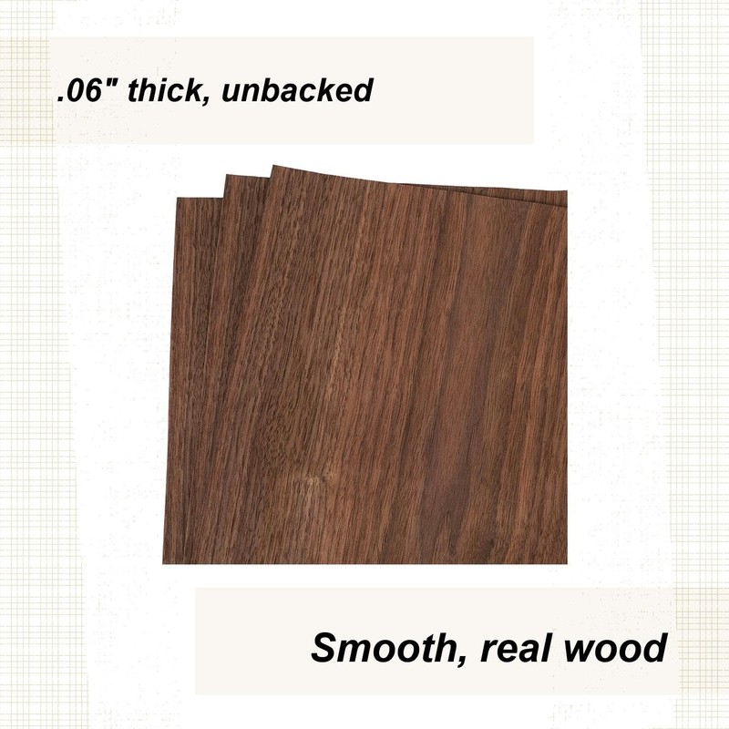 Walnut Veneer 12" X 12", 3-Piece