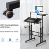 Hadulcet Mobile Standing Desk with Charging Station, Adjustable Standing Computer