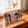 PEDOBALI 5 Pcs Clear Pencil Holder 6 Compartments Acrylic Cosmetic