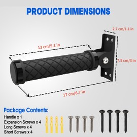 Flip Up Grab Bars for Doorways & Wall & Stairs，Safety Assist Handles for Elderly，Senior and Folding Grab Bars，Non-Slip Grip for Handicap，Disabled or People with Limited Balance-Black