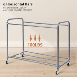 STORAGE MANIAC Laundry Sorter 4 Section, 47.8 Gal (181 L) Laundry Hamper with Wheels, Clothes Divider Basket Sorter, Clothes Separator Hamper Cart with Wheels and Removable Bags, Blue