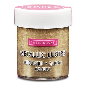 Sweet Sticks Metallic Luster Dust Color Powder, 4 Grams Antique Gold
