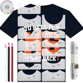 T-Shirt Alignment Ruler 18 Pieces T-Shirt Ruler Alignment Ruler T-Shirt Ruler Guide T-Shirt DIY Stencil Ruler Transparent for Adults, Youth and Children