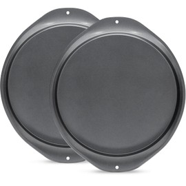 RavisingRidge Pizza Pan - 14 Inch Nonstick Pizza Pan for Oven with Widen Handles for Cooking, Baking, and Grilling - Durable, Even Heating, Long-Lasting Kitchen Cookware (2, Black)