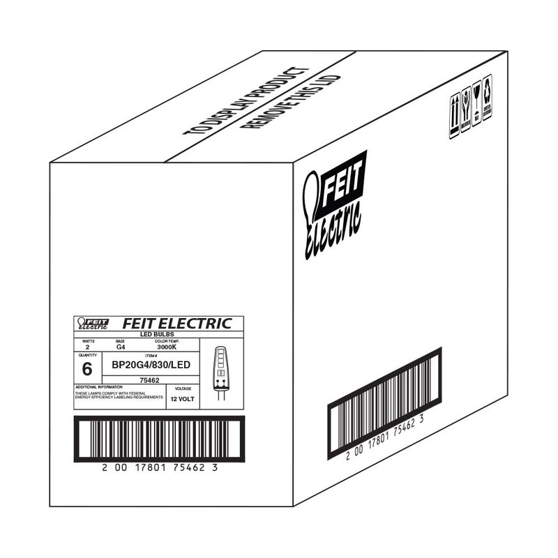 Feit Electric G4 LED Bulb, Dimmable, 20W Equivalent, 12V, 3000K