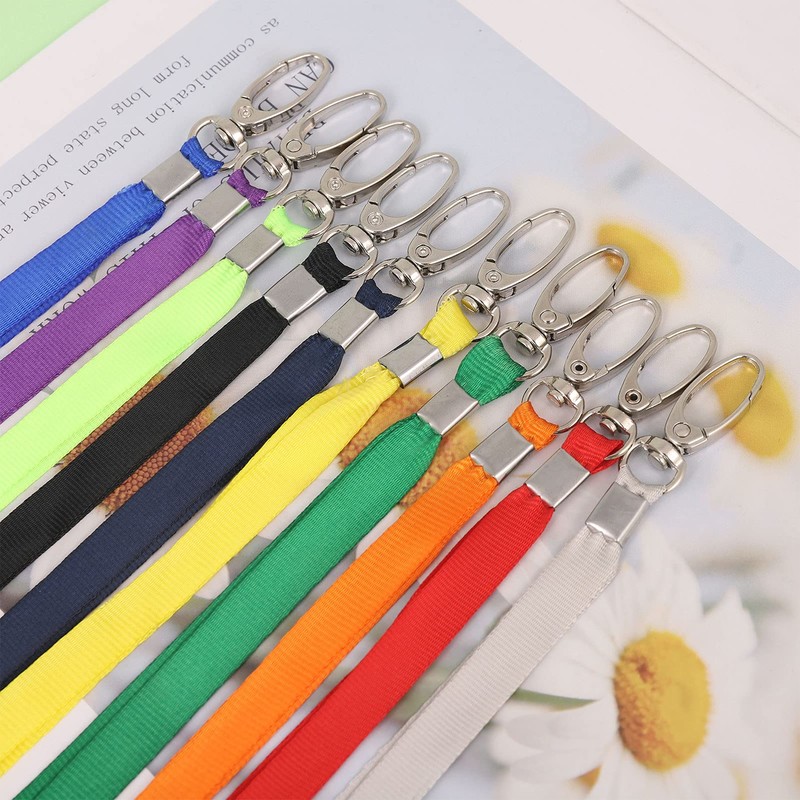 Popuppe Pack of 10 Lanyards, Nylon Lanyards, Beautiful Neck Strap,