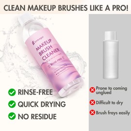 Embagol Makeup Brush Cleaner, Easily Remove Stubborn Makeup, Dirt & Impurities from Makeup Brushes, Rinse-Free & Quick Drying & Vegan & Cruelty-Free(250ml/8.45 fl oz)