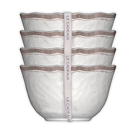 Le Cadeaux Set of 4 Desert Bowls Rustica White, 5 inches
