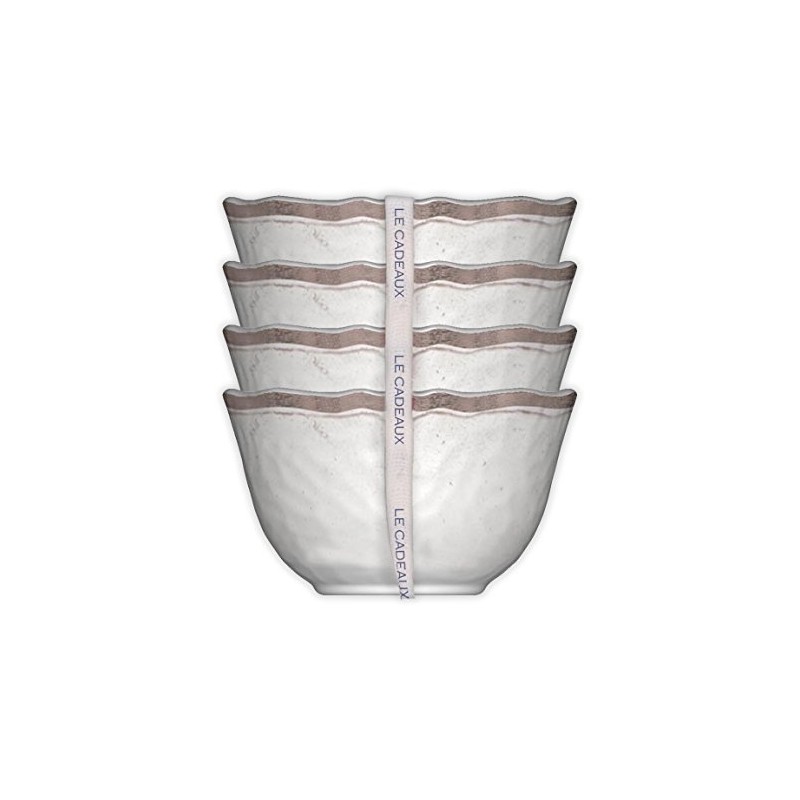 Le Cadeaux Set of 4 Desert Bowls Rustica White, 5