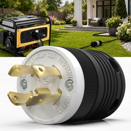 Yomiuwo 1 Pack NEMA L14‑30P Locking Plug 30 Amp Male 30A 250V Twist Lock L14‑30 Plug, Industrial Grade 3‑Pole 4‑Wire, Nylon & Brass, Secure L1430P Plug for Generator, RV, Welding, Transfer Switch