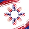24pcs 4th of July Press on Nails Short Square Red