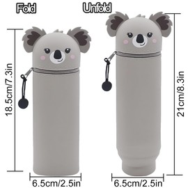 DGTSYAL Wonderwow Pencil Case, Kawaii 2 Compartments and Pen Holder Inside, Inner Compartment with Mesh, Zip, Pencil Case, Teenager Pencil Case, for School, Office, 23 x 11 x 5 cm (Stationery Set2)