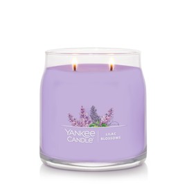 Yankee Candle Lilac Blossoms Scented, Signature 13oz Medium Jar 2-Wick Candle, Over 35 Hours of Burn Time
