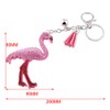 Flamingo Keychain, Elegant Crystal Key Chain Ring WithTassel Flamingo Keyring