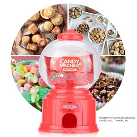Oumij Mini Dispensador de Caramelos + Hucha de Ahorro Máquina Portátil de Dulces para Niños Dispensador de Mini Chicles de Plástico Regalo de Kindergarten para Niños para Cumpleaños, Navidad(Rojo)