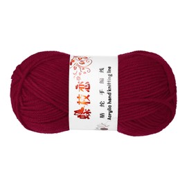 MECCANIXITY Crocheting Yarn, Dark Red 4 Ply Acrylic Yarn 50g Sport Weight Yarns Bulk Soft and Fluffy Yarns for Knitting DIY Crochet Handicraft Blankets Gift,98 Yards