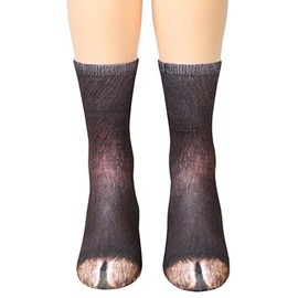 Wansruee Unisex 3D Animal Feet Print Socks Cat Dog Horse Animals Zoo Novelty Funny Socks For Men Women (Donkey)