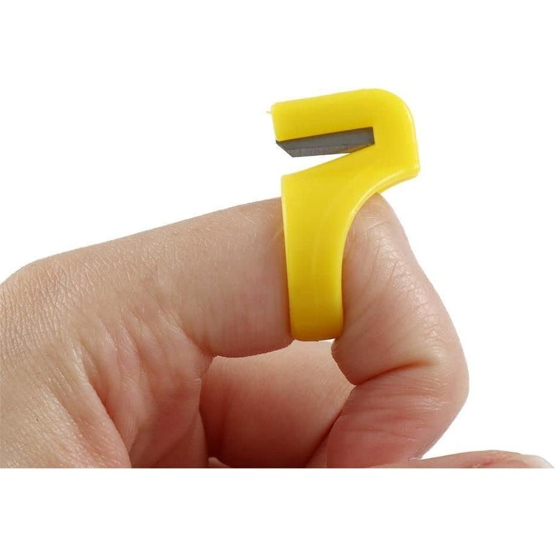 3Pcs Multicolour Plastic Thimble Sewing Ring,Thread Cutter Rings Finger Blade