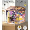 BeepZipp Starry Night Bedroom Miniature House Kit, DIY Space-Themed Dollhouse