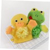 IWOWHERO 4Pcs Cute Cartoon Shower Gloves for Adorable Bathing Wipes